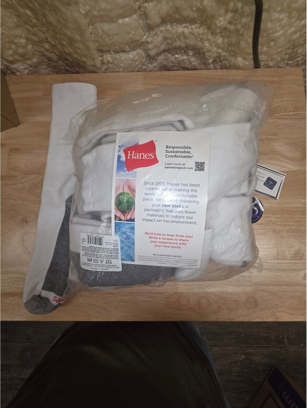 HANES MEN’S MAX CUSHIONED CREW SOCKS MOISTURE WICKING ODOR CONTROL SIZE 12‑14